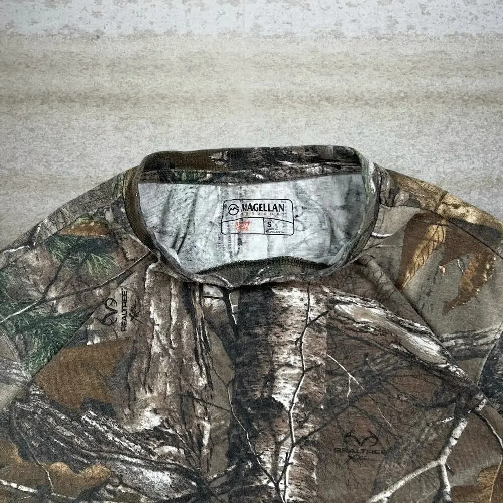 Vintage 90s Realtree Shirt Mens S Hunting Camo Short Sleeve Woodland Magellan